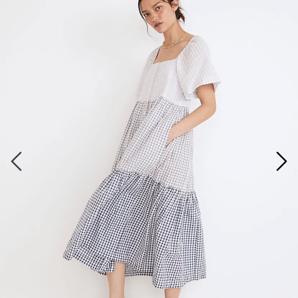 Madewell Black and White Gingham Dress